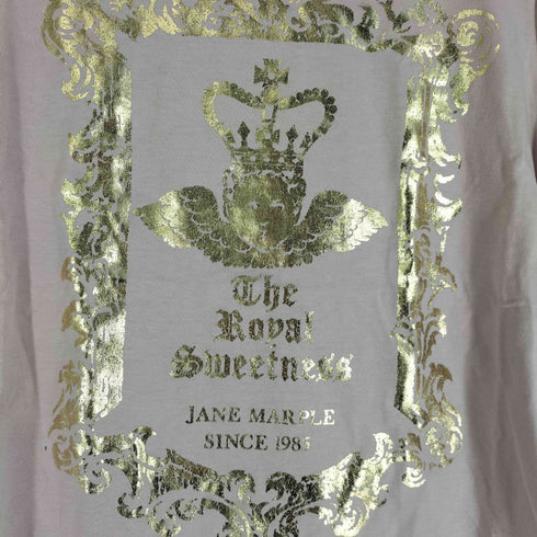 Jane Marple ロゴプリント パフスリーブカットソー レディース M