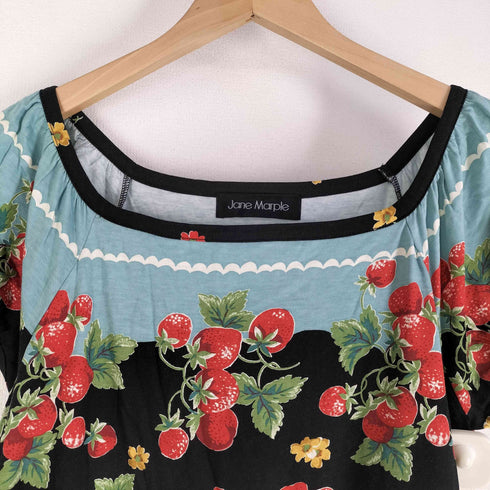 Jane Marple ボーダーストロベリーのミニワンピース レディース M
