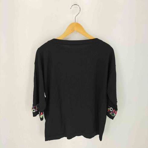 Blumarine Anna Molinari イタリア製 ビジュー装飾 メッシュ切替 カットソー レディース