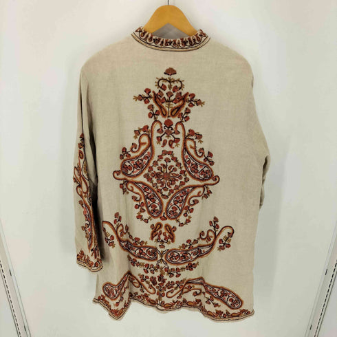 MADE IN INDIA リネン刺繍ワンピース レディース 1X