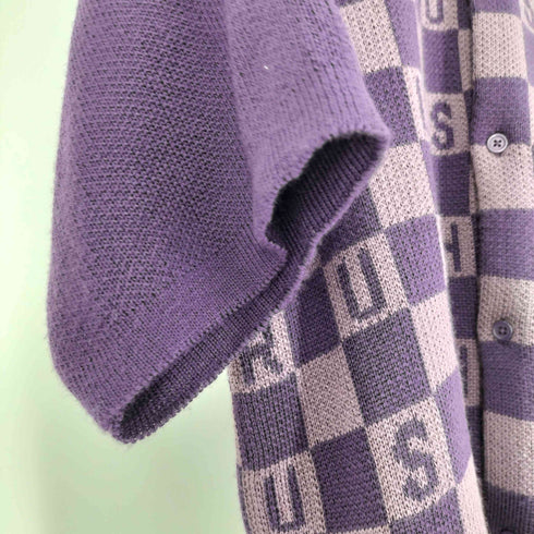 ペルーシュ Perushu ユーズド ライク アソート ニット シャツ ロゴ チェック S/S カーディガン メンズ JPN:L