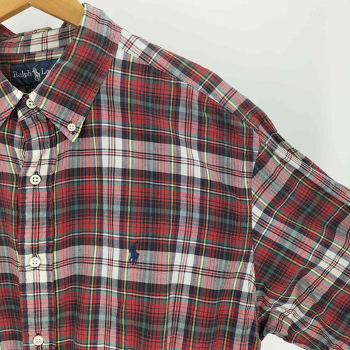 ラルフローレン RALPH LAUREN CLASSIC FIT ポニー刺繍 チェック ボタンダウン S/S シャツ ビッグサイズ メンズ import:XXL