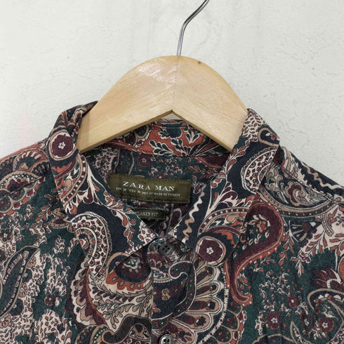 ザラマン ZARA MAN RELAXED FIT ペイズリー総柄シャツ メンズ JPN:M
