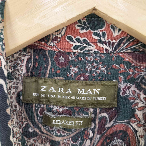 ザラマン ZARA MAN RELAXED FIT ペイズリー総柄シャツ メンズ JPN:M