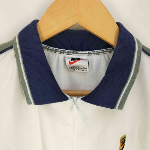 ナイキ NIKE 90s DRI-FIT 銀タグ ロゴワッペン ハーフジップ ポロシャツ メンズ import:M
