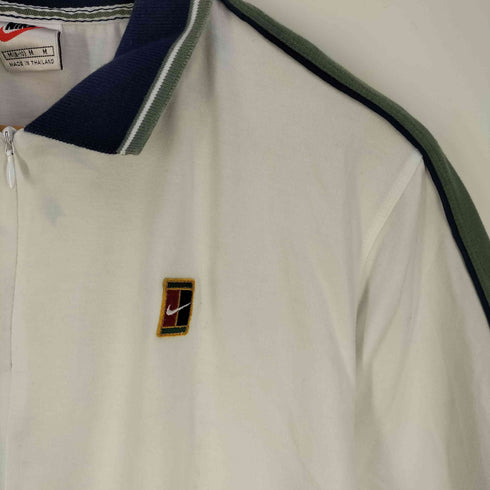 ナイキ NIKE 90s DRI-FIT 銀タグ ロゴワッペン ハーフジップ ポロシャツ メンズ import:M