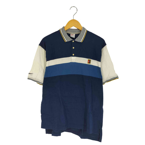 ナイキ NIKE 90s 銀タグ マルチボーダー ロゴワッペン ポロシャツ メンズ import:M