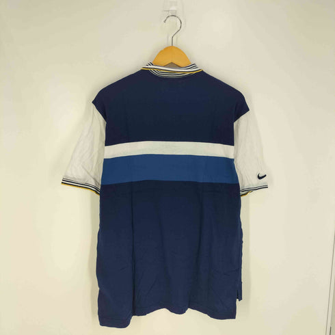 ナイキ NIKE 90s 銀タグ マルチボーダー ロゴワッペン ポロシャツ メンズ import:M