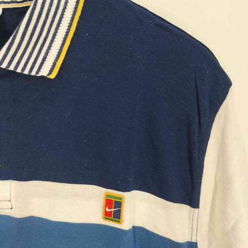 ナイキ NIKE 90s 銀タグ マルチボーダー ロゴワッペン ポロシャツ メンズ import:M