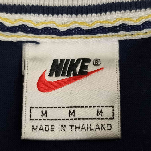 ナイキ NIKE 90s 銀タグ マルチボーダー ロゴワッペン ポロシャツ メンズ import:M