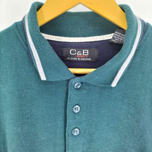 クラフトアンドバロー Croft&Barrow ポリコットン 裏起毛 2トーン スウェット ポロ メンズ import:XL