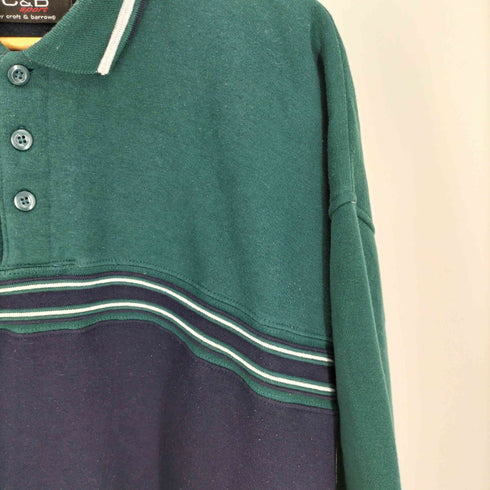 クラフトアンドバロー Croft&Barrow ポリコットン 裏起毛 2トーン スウェット ポロ メンズ import:XL