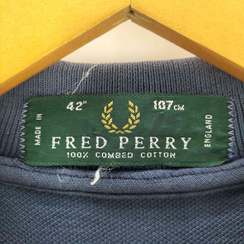 フレッドペリー FRED PERRY ロゴ刺繍 鹿の子 ポロシャツ イングランド製 メンズ UK:42