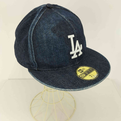 ニューエラ NEW ERA 59FIFTY チームロゴ刺繍 6パネル デニム ストレート ベースボール キャップ メンズ 7 1/2