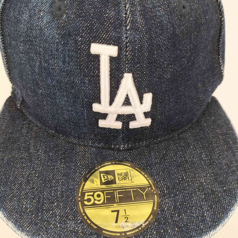 ニューエラ NEW ERA 59FIFTY チームロゴ刺繍 6パネル デニム ストレート ベースボール キャップ メンズ 7 1/2