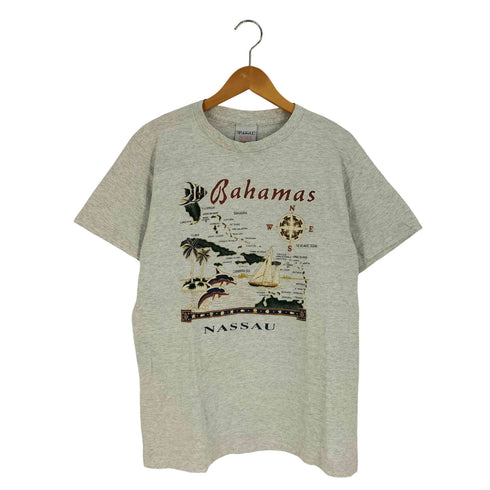 PAVAL 80-90s USA製 シングルステッチ BAHAMAS プリント クルーネック Tシャツ メンズ import:M