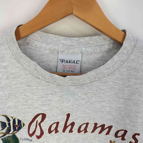 PAVAL 80-90s USA製 シングルステッチ BAHAMAS プリント クルーネック Tシャツ メンズ import:M