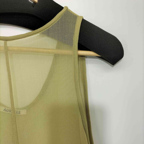 オーラリー AURALEE 2023SS WOOL RECYCLE POLYESTER LENO SHEER DRESS マキシノースリーブワンピース レディース JPN:1