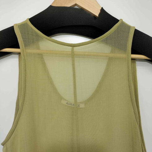 オーラリー AURALEE 2023SS WOOL RECYCLE POLYESTER LENO SHEER DRESS マキシノースリーブワンピース レディース JPN:1