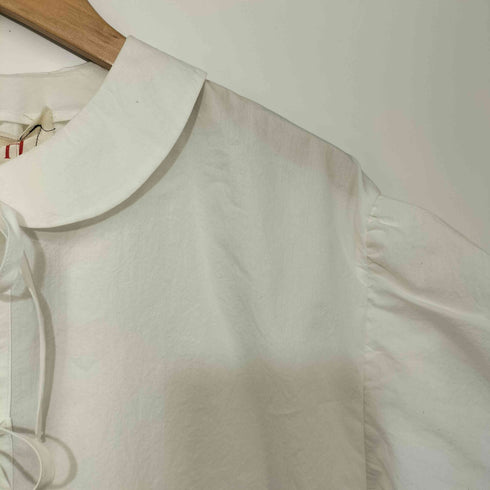ELEPH Auntie Shirt 丸襟 パフスリーブ リボン シャツブラウス レディース import:S