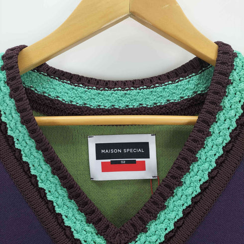 メゾンスペシャル MAISON SPECIAL Prime-Over Double-Face V-Neck Knit Pullover メンズ JPN:2