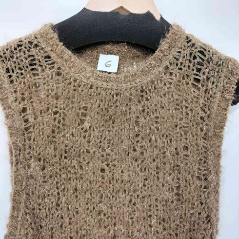 ロクビューティーアンドユースユナイテッドアローズ 6 BEAUTY & YOUTH UNITED ARROWS 2024AW ナイロンウール メッシュ クルーネック ノースリーブニット レディース