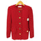 イヴサンローラン Yves Saint Laurent ノーカラーニットテーラドジャケット 金ボタン レディース JPN:M