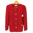 イヴサンローラン Yves Saint Laurent ノーカラーニットテーラドジャケット 金ボタン レディース JPN:M