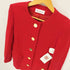 イヴサンローラン Yves Saint Laurent ノーカラーニットテーラドジャケット 金ボタン レディース JPN:M