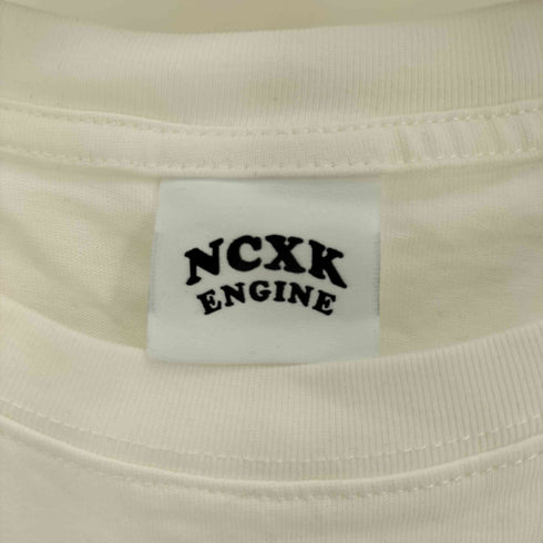 NCXK ENGINE マルチカラー ロゴ 刺繍 パール 装飾 クルーネック Tシャツ 韓国 レディース import:L