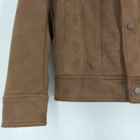 ザラ ZARA FAUX SUEDE JACKET フェイク スエード タッチ スナップボタン トラッカー ジャケット メンズ import:S