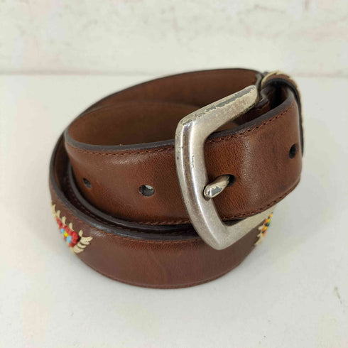 フォッシル FOSSIL ビーズ レザーベルト メンズ M