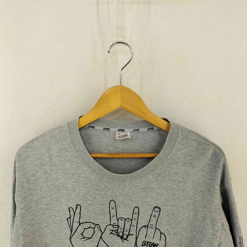 レフラー Leflah ハンドサイン 両面プリント クルーネックTシャツ メンズ JPN:L
