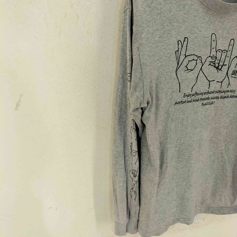レフラー Leflah ハンドサイン 両面プリント クルーネックTシャツ メンズ JPN:L