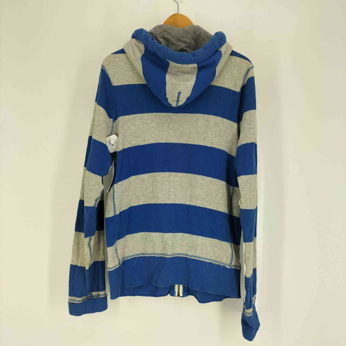 アバクロンビーアンドフィッチ Abercrombie & Fitch MUSCLE A&F 92 アップリケ ボーダー サーマル ジップアップ パーカー Y2K メンズ import:L