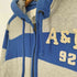 アバクロンビーアンドフィッチ Abercrombie & Fitch MUSCLE A&F 92 アップリケ ボーダー サーマル ジップアップ パーカー Y2K メンズ import:L