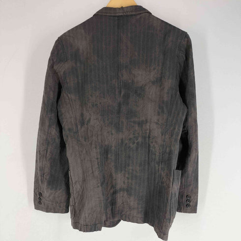 コムデギャルソンオム COMME des GARCONS HOMME 04aw ブリーチ ストライプ ウールポリ 縮絨 3Bテーラードジャケット ムラ染め メンズ JPN:L