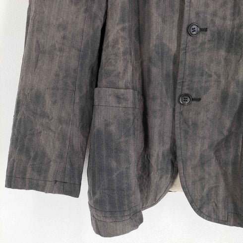 コムデギャルソンオム COMME des GARCONS HOMME 04aw ブリーチ ストライプ ウールポリ 縮絨 3Bテーラードジャケット ムラ染め メンズ JPN:L