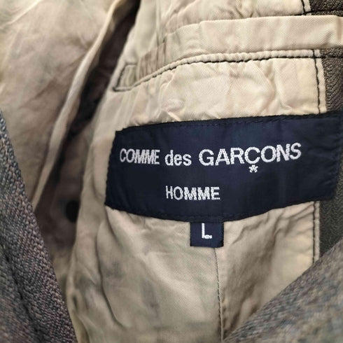コムデギャルソンオム COMME des GARCONS HOMME 04aw ブリーチ ストライプ ウールポリ 縮絨 3Bテーラードジャケット ムラ染め メンズ JPN:L