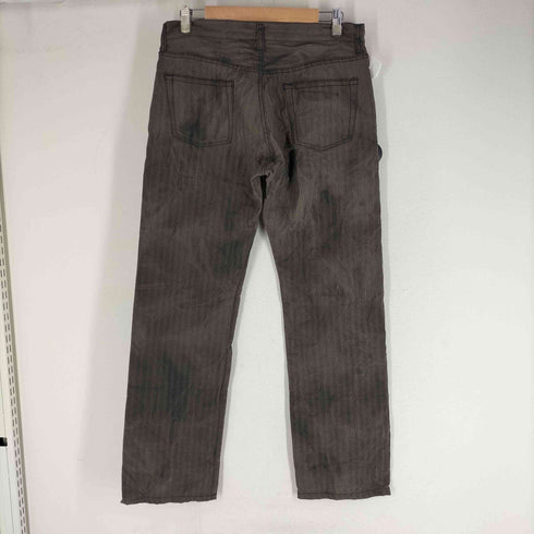 コムデギャルソンオム COMME des GARCONS HOMME 04aw ブリーチストライプ ウールポリ 縮絨 スラックス ムラ染め メンズ JPN:L