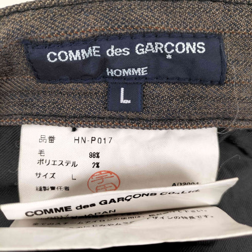 コムデギャルソンオム COMME des GARCONS HOMME 04aw ブリーチストライプ ウールポリ 縮絨 スラックス ムラ染め メンズ JPN:L