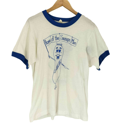 スクリーンスターズ SCREEN STARS 80s USA製 DELI DIRECT 両面プリントリンガーTシャツ メンズ JPN:L