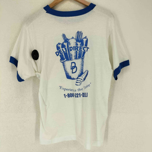 スクリーンスターズ SCREEN STARS 80s USA製 DELI DIRECT 両面プリントリンガーTシャツ メンズ JPN:L