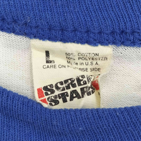 スクリーンスターズ SCREEN STARS 80s USA製 DELI DIRECT 両面プリントリンガーTシャツ メンズ JPN:L