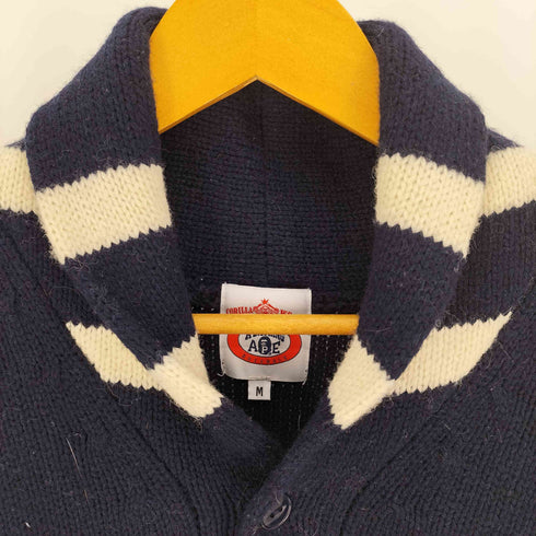アベイシングエイプ A BATHING APE GORILLA WOOL ショールカラー ウール レタード カーディガン メンズ JPN:M