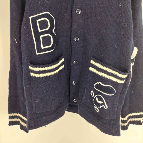 アベイシングエイプ A BATHING APE GORILLA WOOL ショールカラー ウール レタード カーディガン メンズ JPN:M