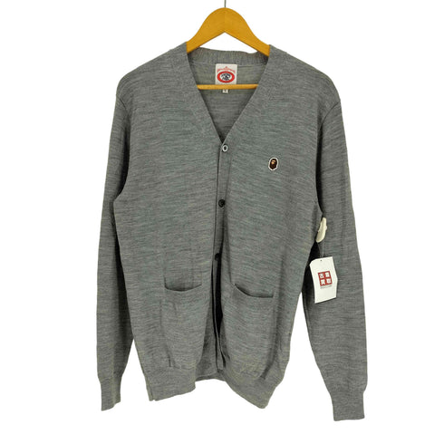 アベイシングエイプ A BATHING APE GORILLA WOOL エイプヘッド ライト ウール カーディガン メンズ JPN:L