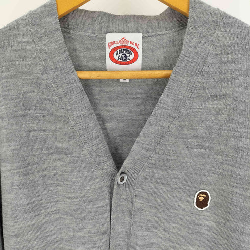 アベイシングエイプ A BATHING APE GORILLA WOOL エイプヘッド ライト ウール カーディガン メンズ JPN:L