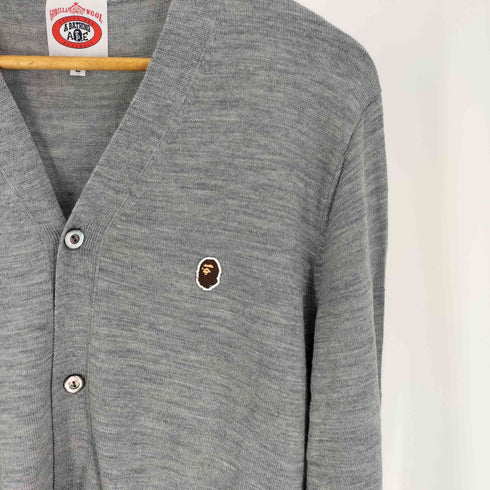 アベイシングエイプ A BATHING APE GORILLA WOOL エイプヘッド ライト ウール カーディガン メンズ JPN:L