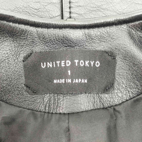 ユナイテッドトウキョウ UNITED TOKYO カウレザー ノーカラー セミ ダブル ライダース ジャケット レディース JPN:1